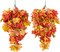 Fall Leaves Hanging Plant Artificial Fall Leaves Garland with Berry Fake Autumn Wall Hanging Leaf Vines for Home Halloween Party Door Frame Fireplace Decoration(Orange with Berry)